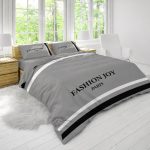 روتختی دو نفره Fashion Joy طرح مدرن طوسی با طراحی گرافیکی و پارچه تنسل