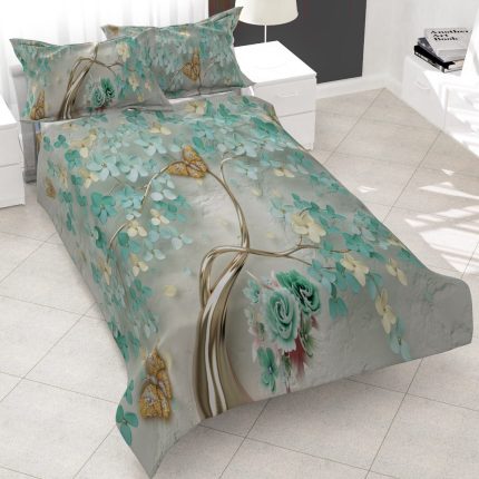 روتختی طرح گل و شاخه سه بعدی یک نفره