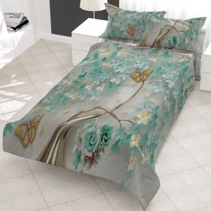 روتختی طرح گل و شاخه سه بعدی یک نفره