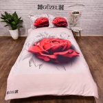 روتختی گل رز دخترانه صورتی با گل قرمز