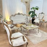 مبل سلطنتی افسون نمای دور پارچه کرم