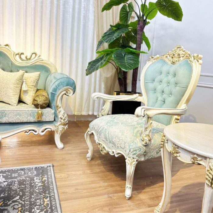 مبل سلطنتی افسون تک نفره کنار عسلی