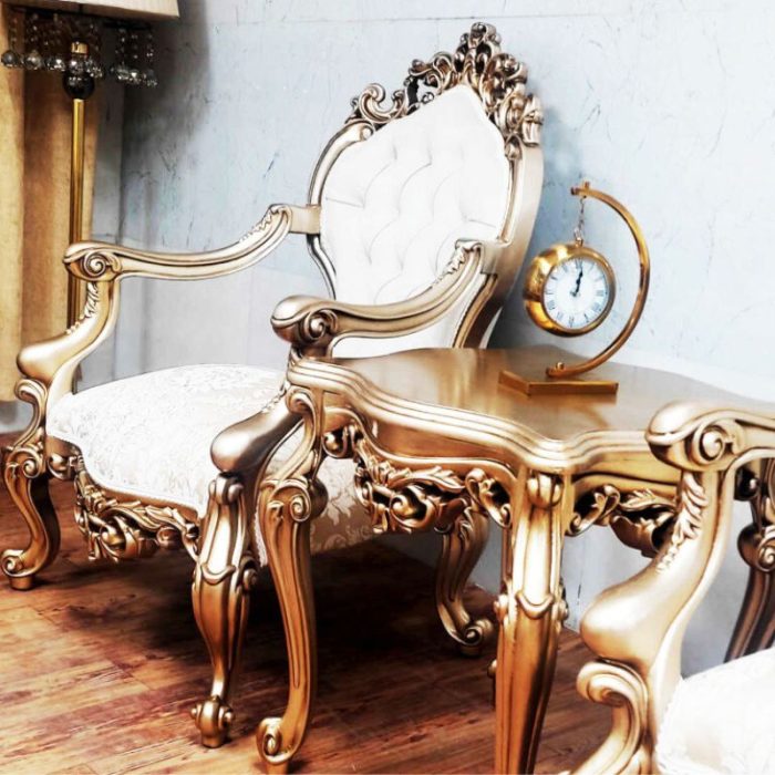 مبل سلطنتی چراغان تک نفره کنار میز عسلی