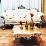 مبل سلطنتی چراغان سه نفره همراه جلو مبلی