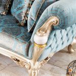 مبل سلطنتی نایس پارچه آبی فیروزه ای