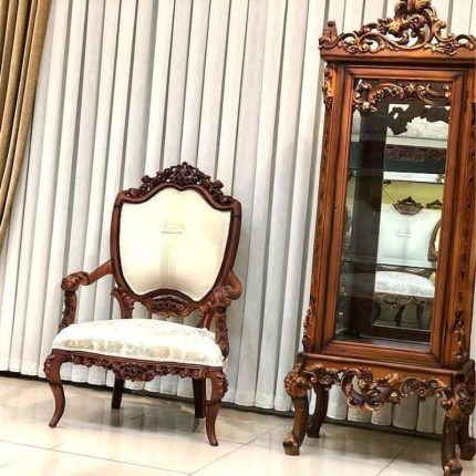 مبل سلطنتی گلریز تک نفره کنار بوفه
