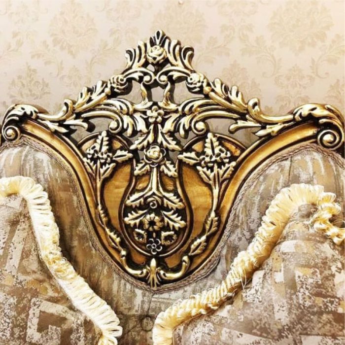 نمای نزدیک منبت کاری مبل سلطنتی مرجان