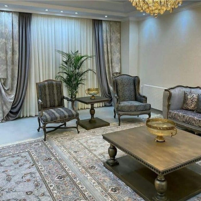 مبل سلطنتی کوئین ابزاری پارچه سیر