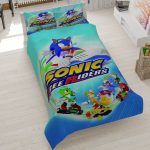 روتختی پسرانه طرح سونیک آزاد (Sonic Free Riders) آبی رنگ کتان میکرو