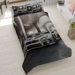 روتختی طرح بی‌ام‌و مسابقه‌ای، سرویس خواب پسرانه طرح ماشین BMW M-Power، روتختی کتان میکرو سه بعدی طرح خودرو.