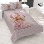 روتختی طرح پرنسس و قلعه، سرویس خواب دخترانه صورتی، روتختی فانتزی پرنسسی، روتختی با تم قصر و پرنسس، دکوراسیون اتاق خواب کودک.